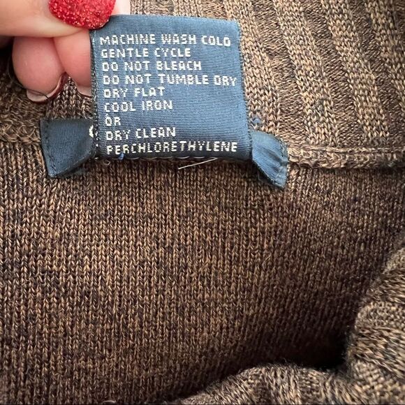 Clorinda Made in Italy Merino Wool Blend Wrap Cardigan Sweater Chocolate Brown S - Picture 7 of 7